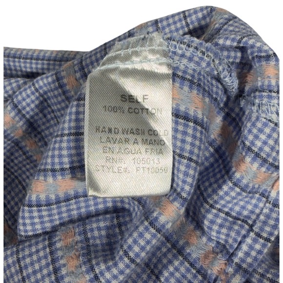 Andree by Unit Womens 1X Blue Gingham Ruffle Sleeveless Blouse PT10050 - Picture 6 of 6